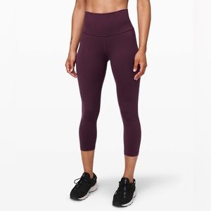Lululemon Wunder Under Crop (High-Rise) *Full-On Luon 21" Arctic Plum Color